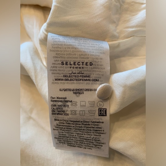 NWT Selected Femme Dress Cream Curry Polka Dots Lined Size 34 Ruffles - Picture 11 of 16